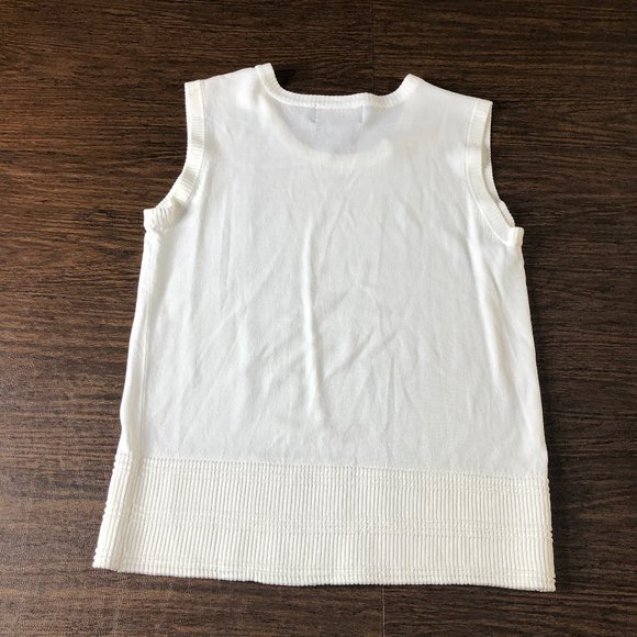 Finity Womens White Sleeveless Top Rayon/Nylon - Picture 3 of 5